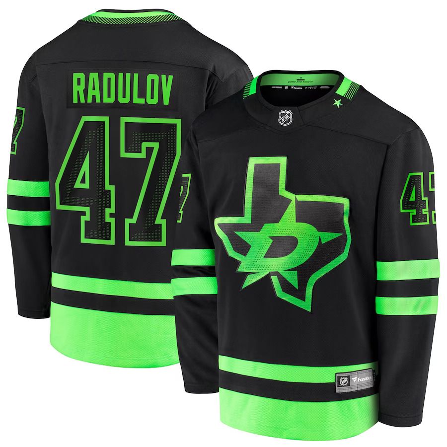Men Dallas Stars 47 Alexander Radulov Fanatics Branded Black Alternate Premier Breakaway Player NHL Jersey